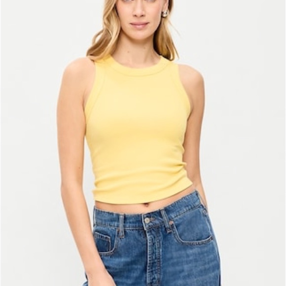Old Navy Butter Yellow Snug Crop Tank